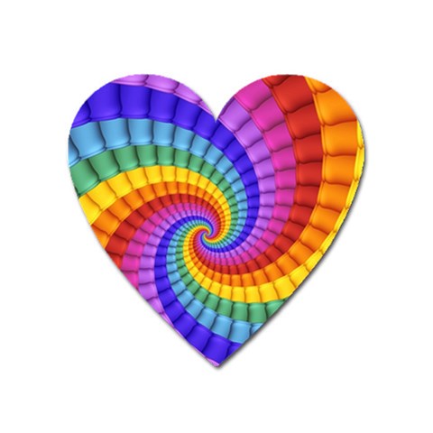 Psychedelic Rainbow Spiral Magnet (Heart) from ArtsNow.com Front