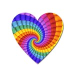 Psychedelic Rainbow Spiral Magnet (Heart)