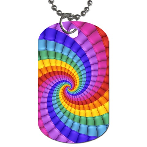 Psychedelic Rainbow Spiral Dog Tag (One Side) from ArtsNow.com Front