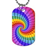 Psychedelic Rainbow Spiral Dog Tag (One Side)