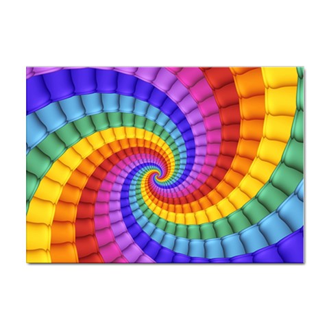 Psychedelic Rainbow Spiral Sticker A4 (10 pack) from ArtsNow.com Front