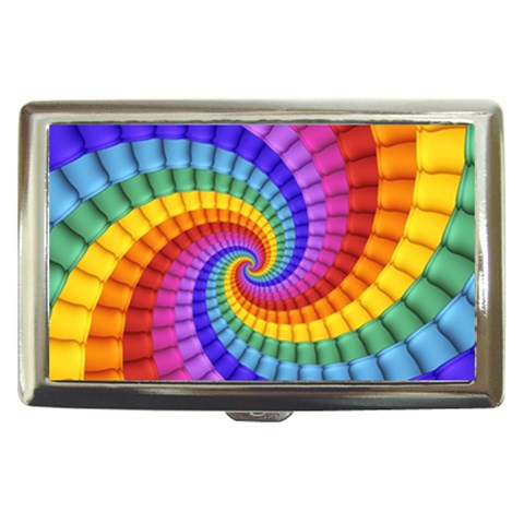 Psychedelic Rainbow Spiral Cigarette Money Case from ArtsNow.com Front