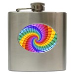 Psychedelic Rainbow Spiral Hip Flask (6 oz)