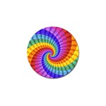 Psychedelic Rainbow Spiral Golf Ball Marker