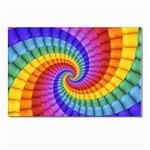 Psychedelic Rainbow Spiral Postcard 4  x 6 