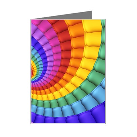 Psychedelic Rainbow Spiral Mini Greeting Card from ArtsNow.com Left