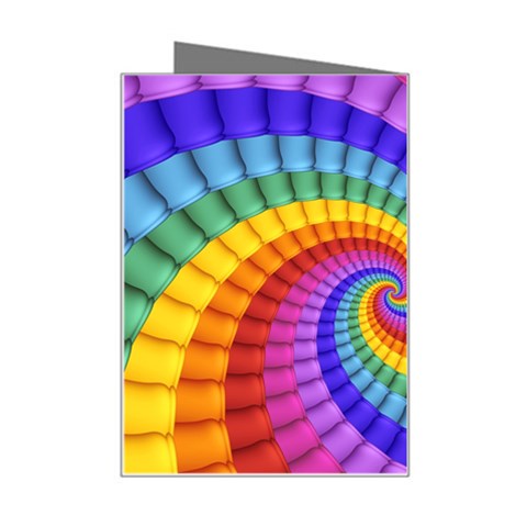 Psychedelic Rainbow Spiral Mini Greeting Card from ArtsNow.com Right