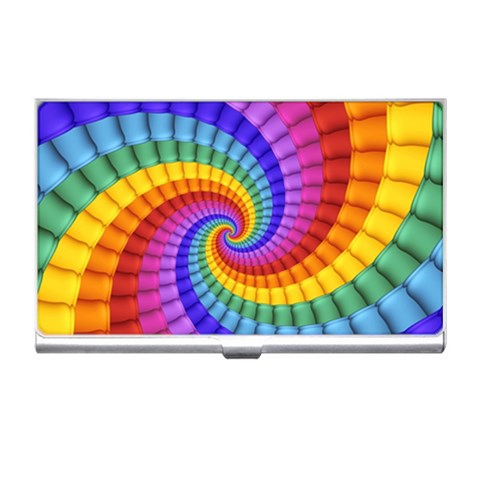 Psychedelic Rainbow Spiral Business Card Holder from ArtsNow.com Front