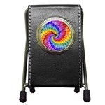 Psychedelic Rainbow Spiral Pen Holder Desk Clock