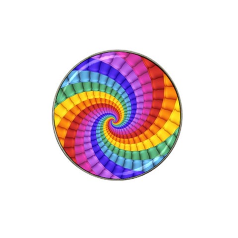 Psychedelic Rainbow Spiral Hat Clip Ball Marker from ArtsNow.com Front