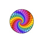 Psychedelic Rainbow Spiral Hat Clip Ball Marker