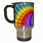 Psychedelic Rainbow Spiral Travel Mug (White)