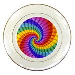 Psychedelic Rainbow Spiral Porcelain Plate