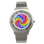 Psychedelic Rainbow Spiral Stainless Steel Watch