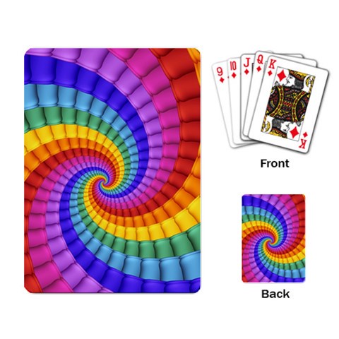 Psychedelic Rainbow Spiral Playing Cards Single Design from ArtsNow.com Back