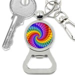 Psychedelic Rainbow Spiral Bottle Opener Key Chain