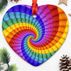 Psychedelic Rainbow Spiral Heart Ornament (Two Sides) from ArtsNow.com Front