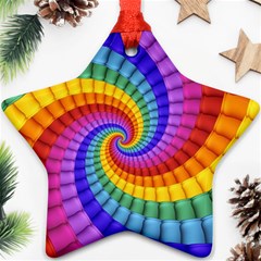 Psychedelic Rainbow Spiral Star Ornament (Two Sides) from ArtsNow.com Front