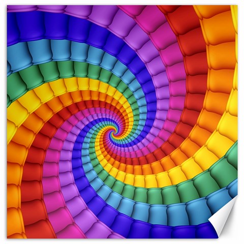 Psychedelic Rainbow Spiral Canvas 12  x 12  from ArtsNow.com 11.4 x11.56  Canvas - 1