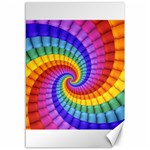 Psychedelic Rainbow Spiral Canvas 12  x 18 