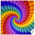 Psychedelic Rainbow Spiral Canvas 16  x 16 