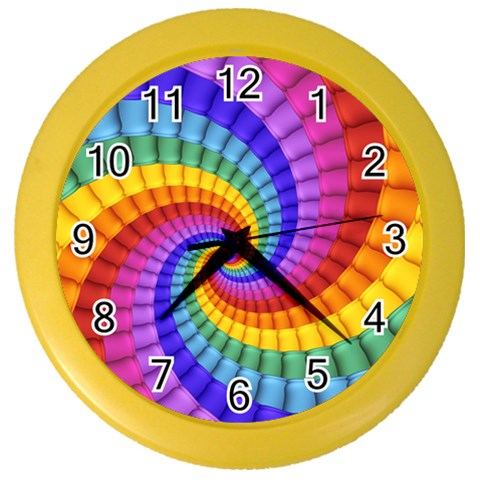 Psychedelic Rainbow Spiral Color Wall Clock from ArtsNow.com Front