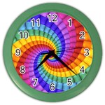 Psychedelic Rainbow Spiral Color Wall Clock