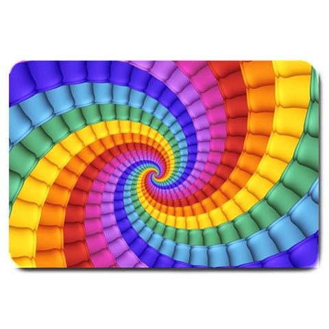 Psychedelic Rainbow Spiral Large Doormat from ArtsNow.com 30 x20  Door Mat