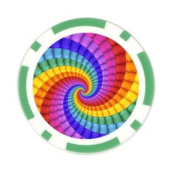 Psychedelic Rainbow Spiral Poker Chip Card Guard from ArtsNow.com Front