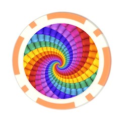 Psychedelic Rainbow Spiral Poker Chip Card Guard from ArtsNow.com Front