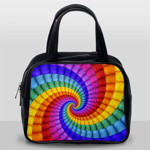 Psychedelic Rainbow Spiral Classic Handbag (One Side) from ArtsNow.com Front