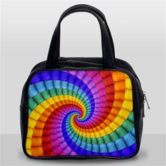 Psychedelic Rainbow Spiral Classic Handbag (Two Sides) from ArtsNow.com Front