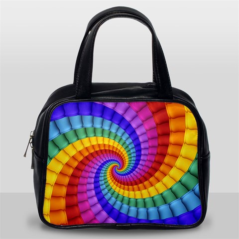 Psychedelic Rainbow Spiral Classic Handbag (Two Sides) from ArtsNow.com Back