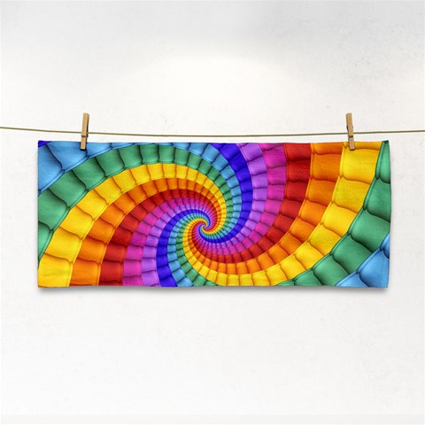 Psychedelic Rainbow Spiral Hand Towel from ArtsNow.com Front