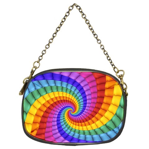 Psychedelic Rainbow Spiral Chain Purse (One Side) from ArtsNow.com Front