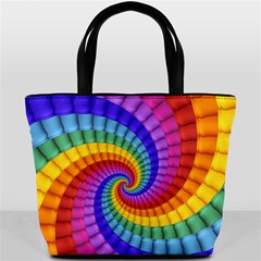 Psychedelic Rainbow Spiral Bucket Bag from ArtsNow.com Front