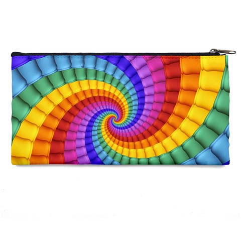 Psychedelic Rainbow Spiral Pencil Case from ArtsNow.com Back