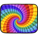 Psychedelic Rainbow Spiral Double Sided Fleece Blanket (Mini)