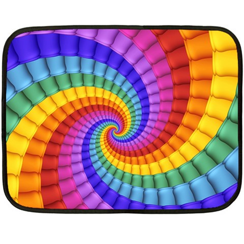 Psychedelic Rainbow Spiral Double Sided Fleece Blanket (Mini) from ArtsNow.com 35 x27  Blanket Back