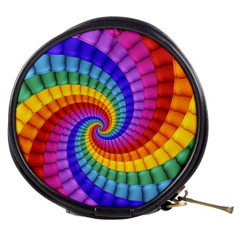 Psychedelic Rainbow Spiral Mini Makeup Bag from ArtsNow.com Front