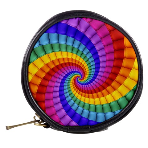 Psychedelic Rainbow Spiral Mini Makeup Bag from ArtsNow.com Back