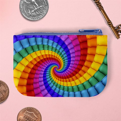 Psychedelic Rainbow Spiral Mini Coin Purse from ArtsNow.com Back