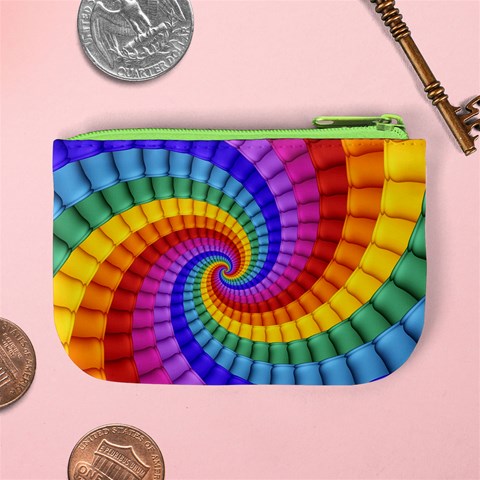 Psychedelic Rainbow Spiral Mini Coin Purse from ArtsNow.com Back