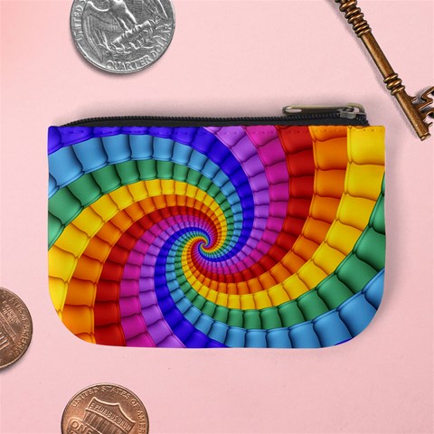 Psychedelic Rainbow Spiral Mini Coin Purse from ArtsNow.com Back