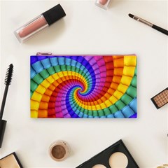 Psychedelic Rainbow Spiral Cosmetic Bag (Small) from ArtsNow.com Front