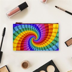 Psychedelic Rainbow Spiral Cosmetic Bag (Small) from ArtsNow.com Front