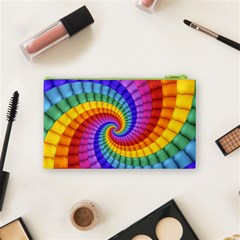 Psychedelic Rainbow Spiral Cosmetic Bag (Small) from ArtsNow.com Back