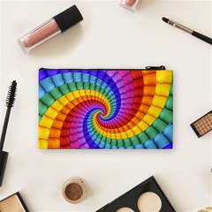 Psychedelic Rainbow Spiral Cosmetic Bag (Small) from ArtsNow.com Back