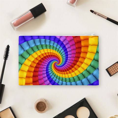 Psychedelic Rainbow Spiral Cosmetic Bag (Medium) from ArtsNow.com Back