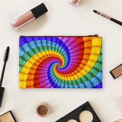 Psychedelic Rainbow Spiral Cosmetic Bag (Medium) from ArtsNow.com Back